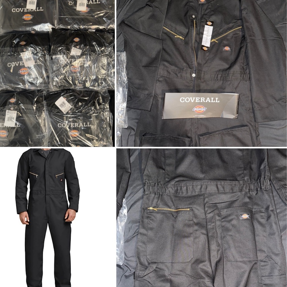 Dickies coveralls NWT Deluxe Blended Long Sleeve MEDIUM R Coverall BLACK 48799